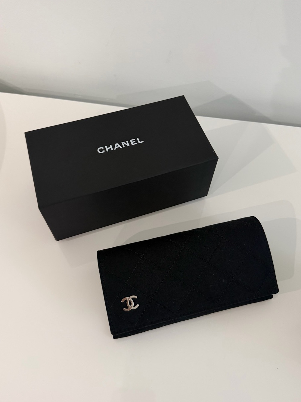 Chanel Black Sunglasses Case and Box